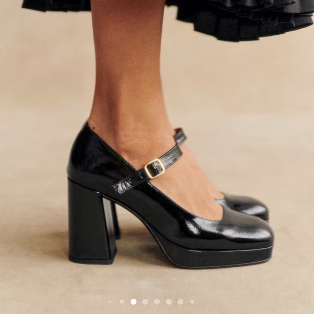 Sezane Georgia High Heel Mary Janes black patent 39/women’s 9